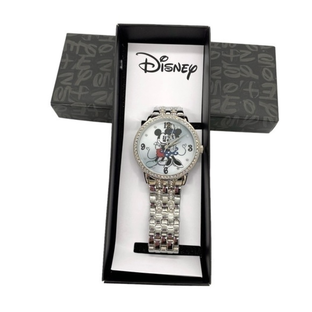Disney Mickey and Minnie Mouse Women’s Crazy In Love Silver Alloy Watch